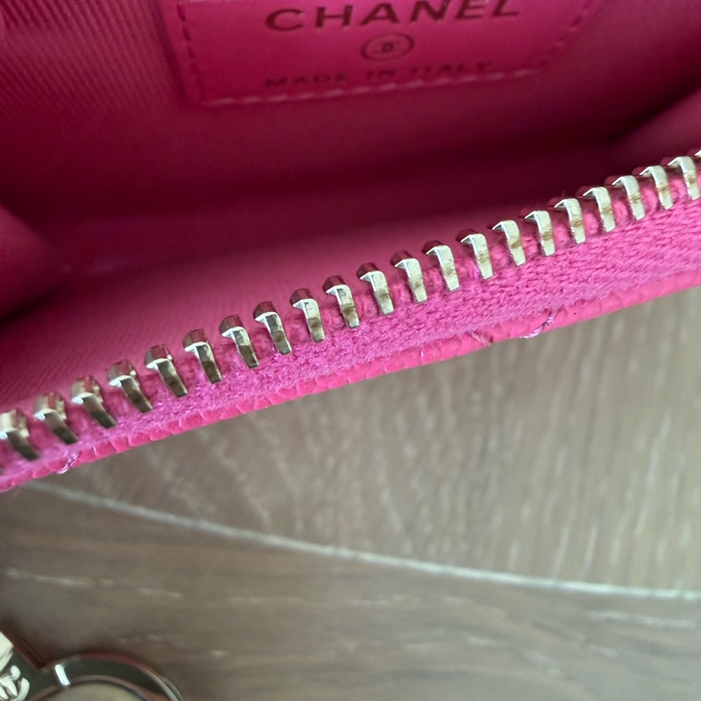 Chanel NEW caviar RARE Pink Quilted Key Holder Case 22k full set - Picture 6 of 10